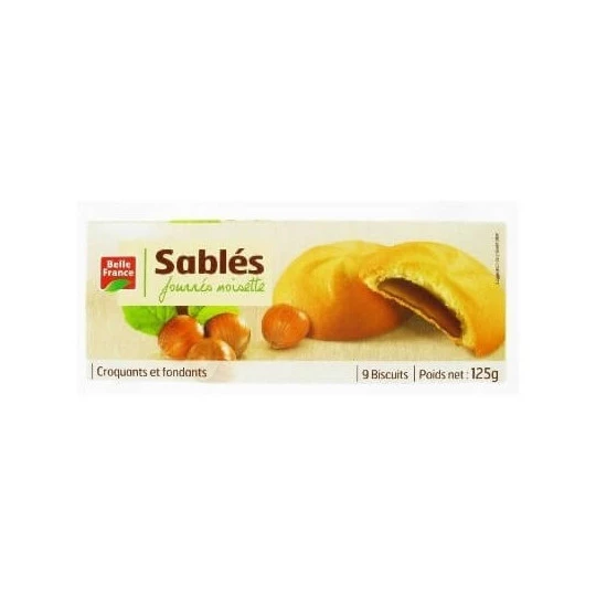 Shortbread Biscuits Filled with Hazelnuts 125g - BELLE FRANCE