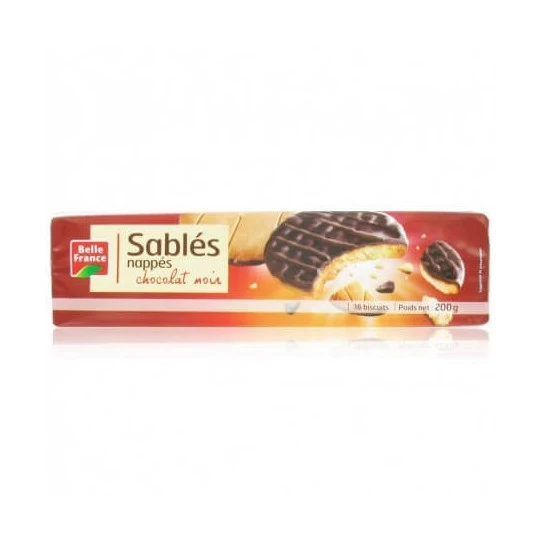 Sablés Nappés Chocolat Noir 200g - BELLE FRANCE