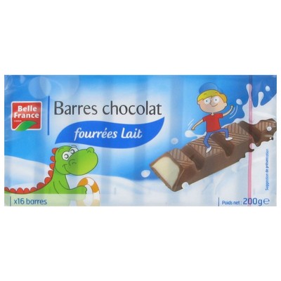Barre Fouree Choco Au Lait X 16  Etui Film 200 G - BELLE FRANCE