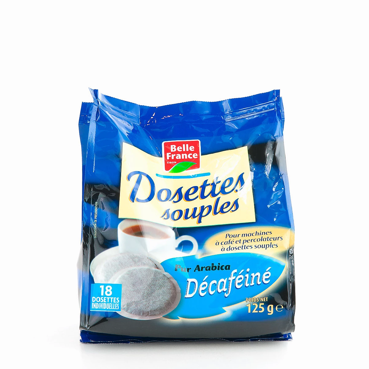 Pure Arabica Decaffeinated Pod X18 125g - BELLE FRANCE