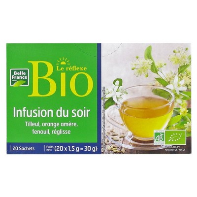 Kipochi cha Infusion ya Jioni ya Kikaboni X Mifuko 20 - BELLE FRANCE