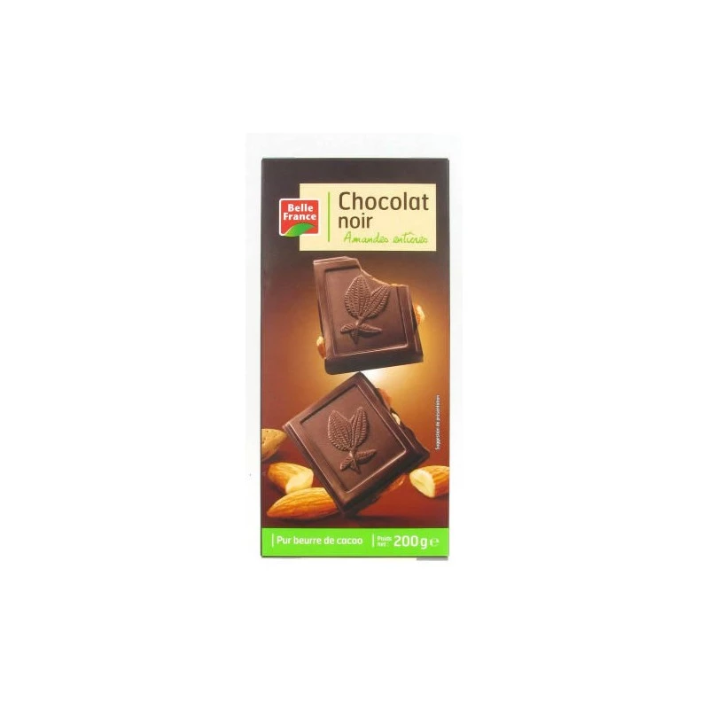 Dark Chocolate with Whole Almonds 200g - BELLE FRANCE