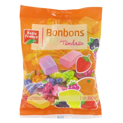 Bonbon Tendre Aux Aromes Fruits  Sachet 150 G - BELLE FRANCE