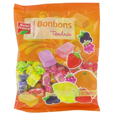 Bonbon Tendre Aux Aromes Fruits  Sachet 360 G - BELLE FRANCE