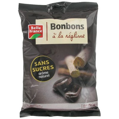 Bonbon Sans Sucre A La Reglisse  Sachet 150 G - BELLE FRANCE
