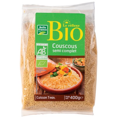 Couscous Semi Complet Bio  Sachet 400 G - BELLE FRANCE