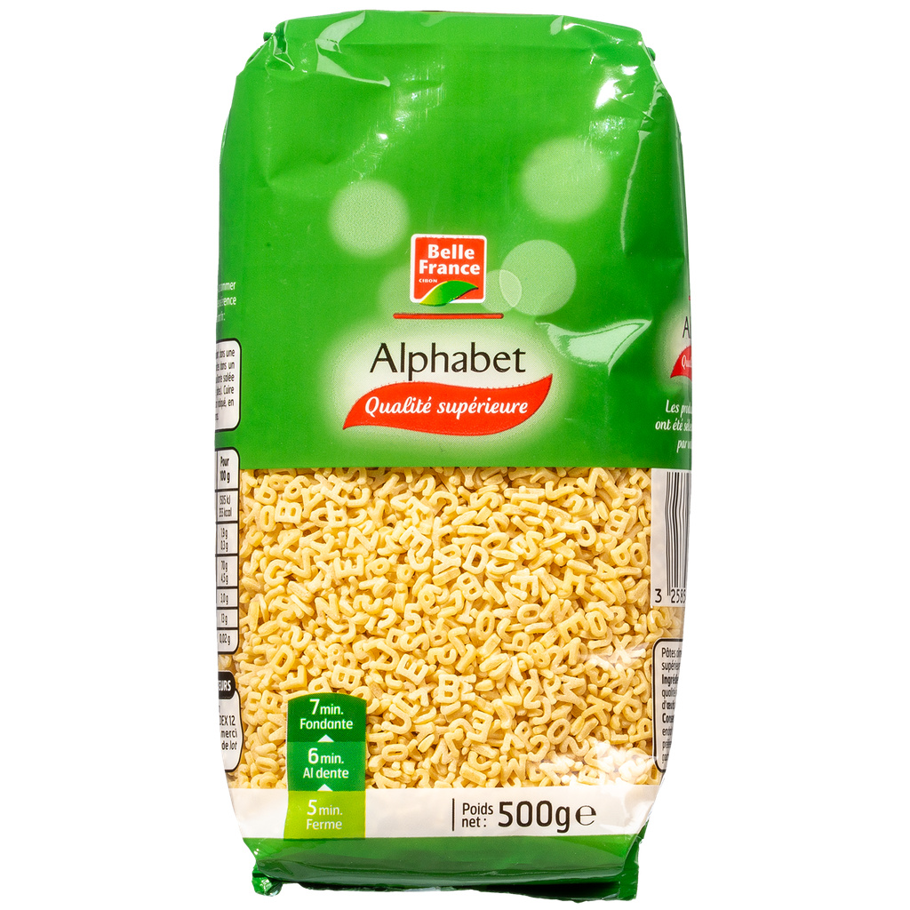 Pate Alphabets  Sachet 500 G - BELLE FRANCE