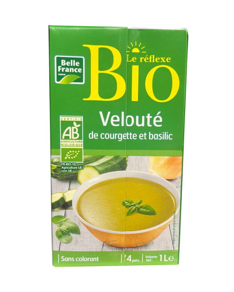 Organic Zucchini and Basil Cream Soup 1l - BELLE FRANCE