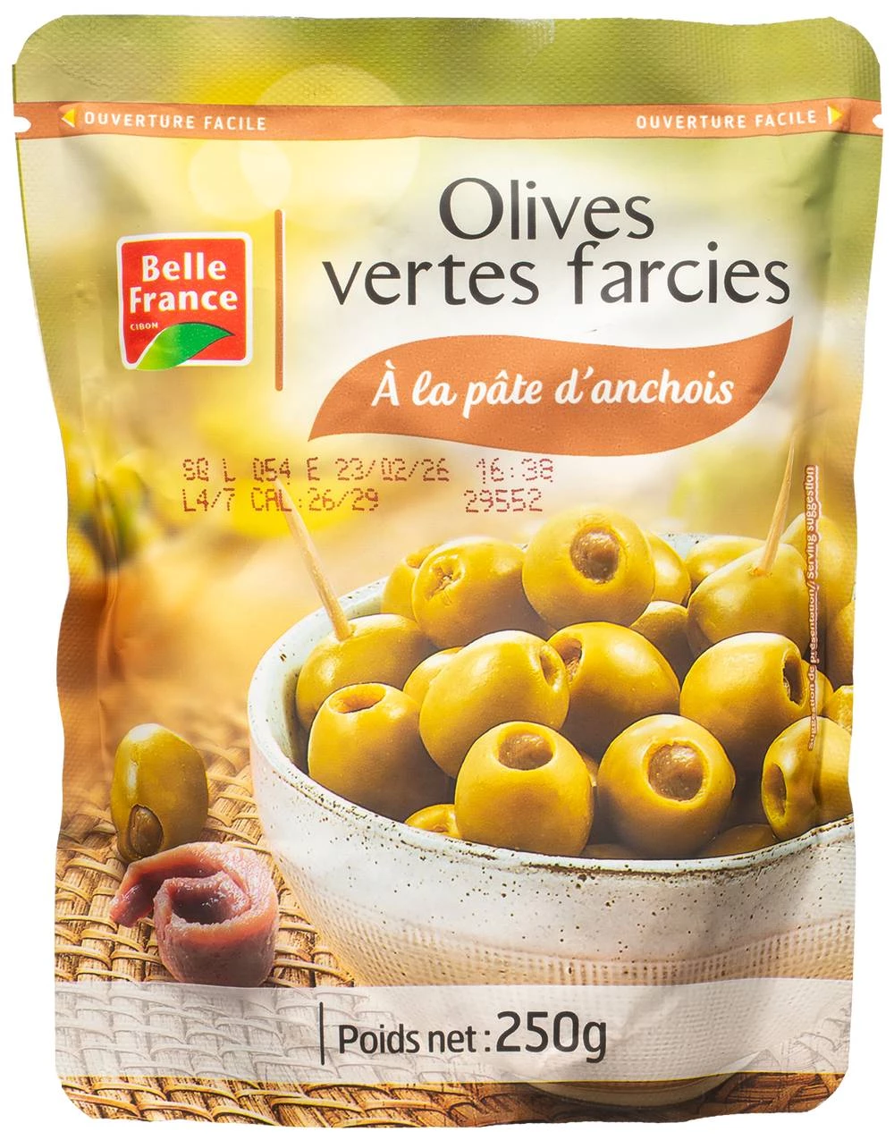 Olives stuffed with anchhois paste 250g - BELLE FRANCE
