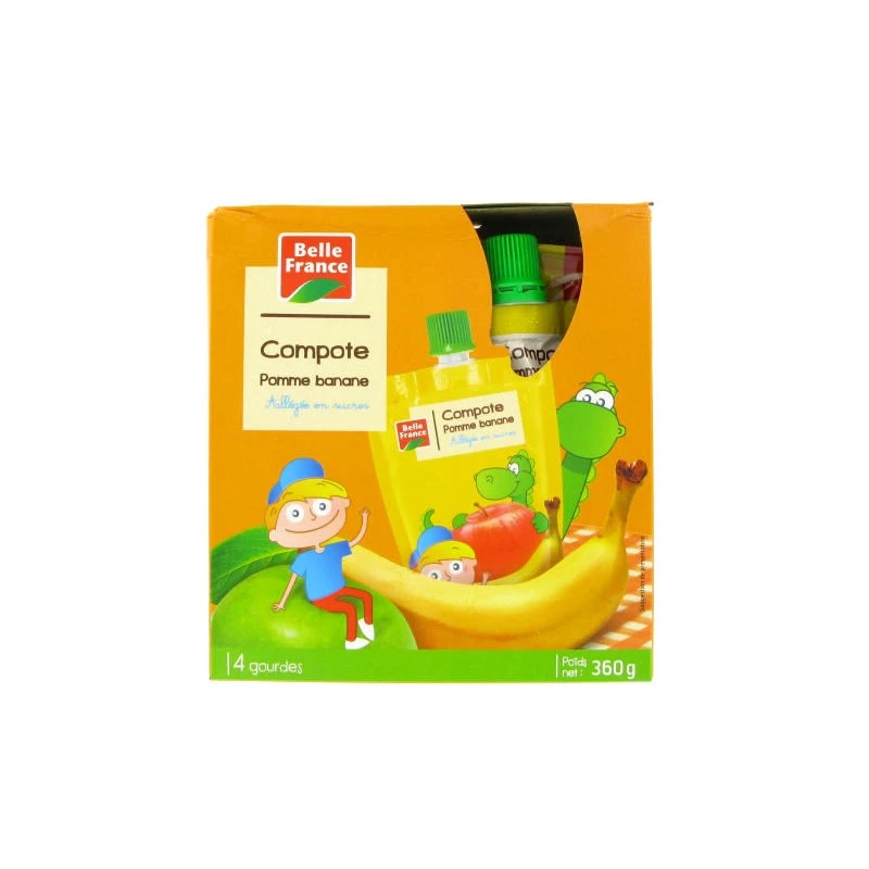 Apple Banana Compote 360g (4x90g) - BELLE FRANCE
