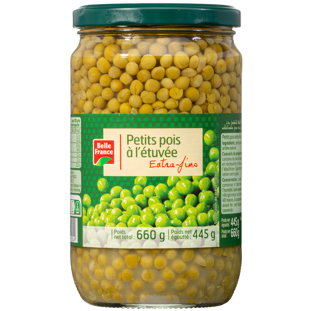 Petit Pois Etuve Ef Bf Bocal 660 G - BELLE FRANCE