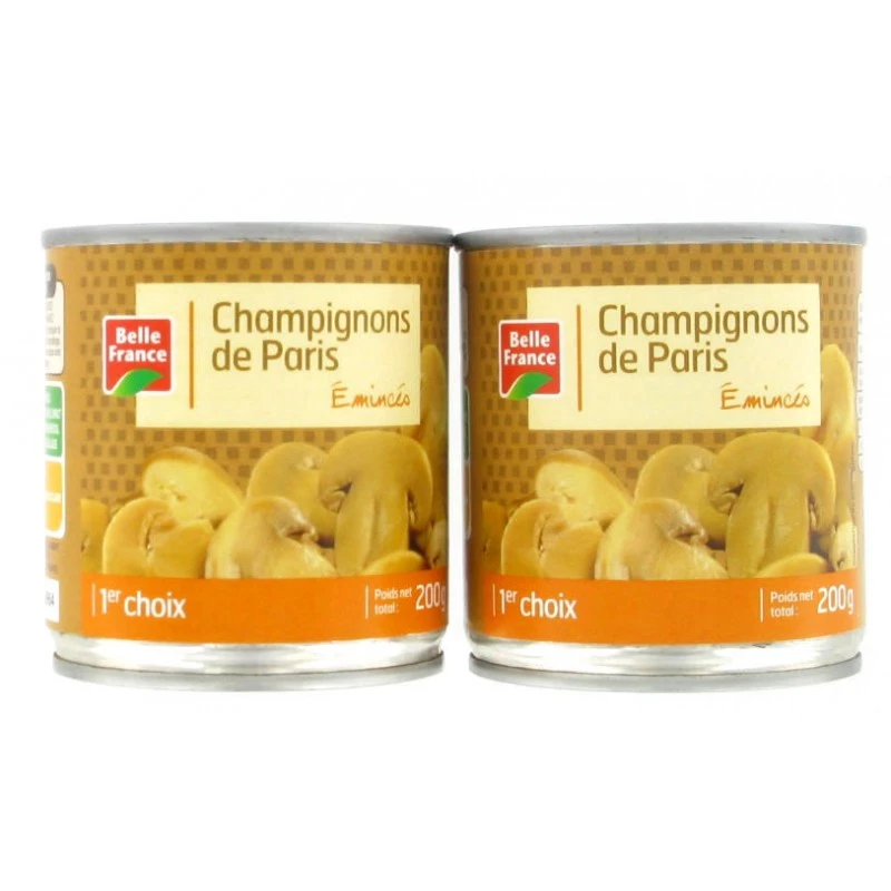 2*200g cogumelos picados de Paris - BELLE FRANCE