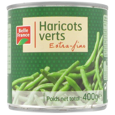 Haricot Vert Ef Bf Boite 1/2 Of 400 G - BELLE FRANCE