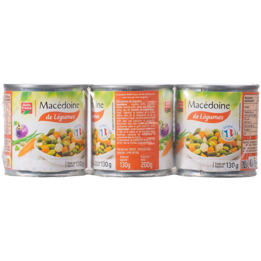 Macedoine De Legumes Bf Boite 3 X 1/4 Of 600 G - BELLE FRANCE