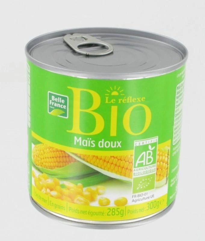 1x2 Sweet Corn 285g Organic - BELLE FRANCE