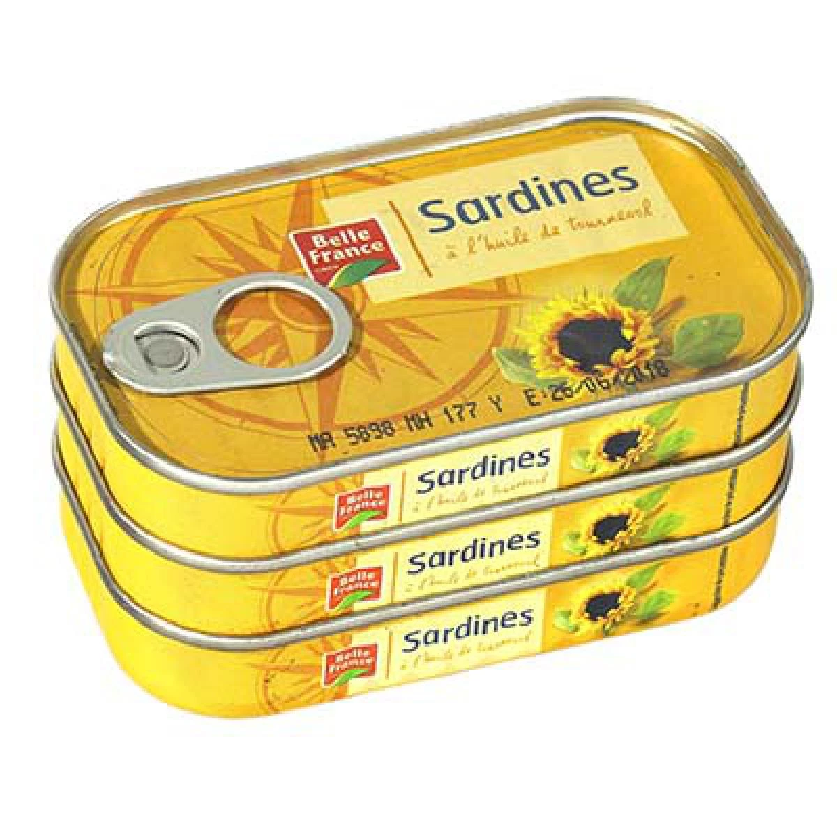 Sardines in Sunflower Oil 3x69g - BELLE FRANCE