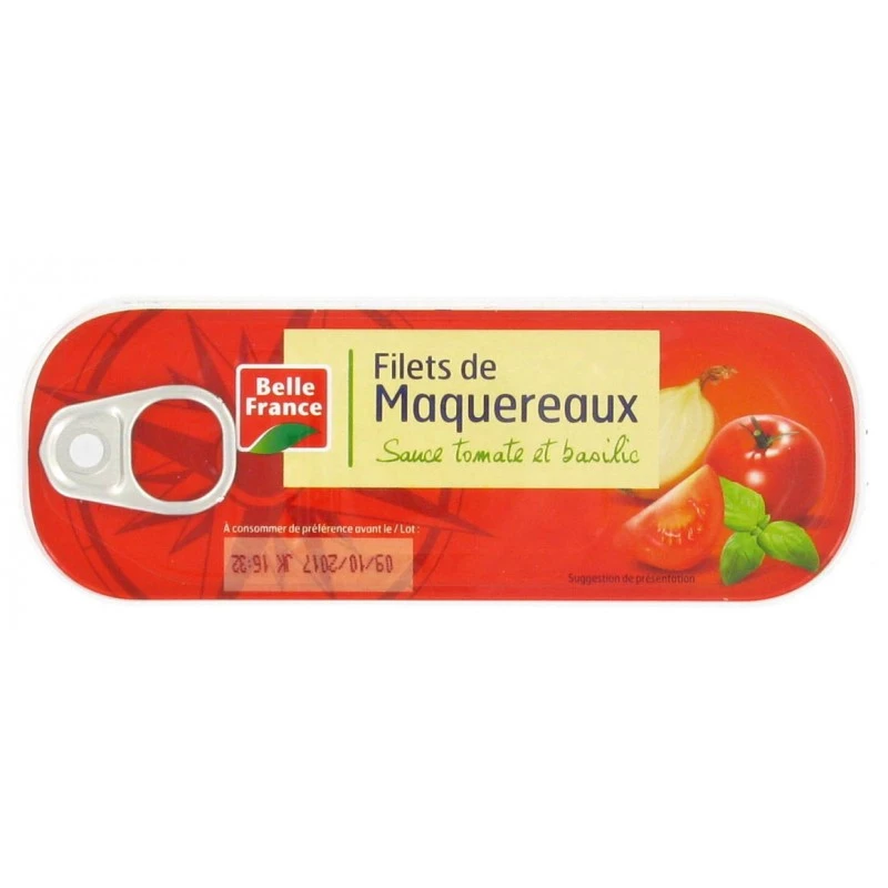 Mackerel net Tomato Sauce Basil 169g - BELLE FRANCE