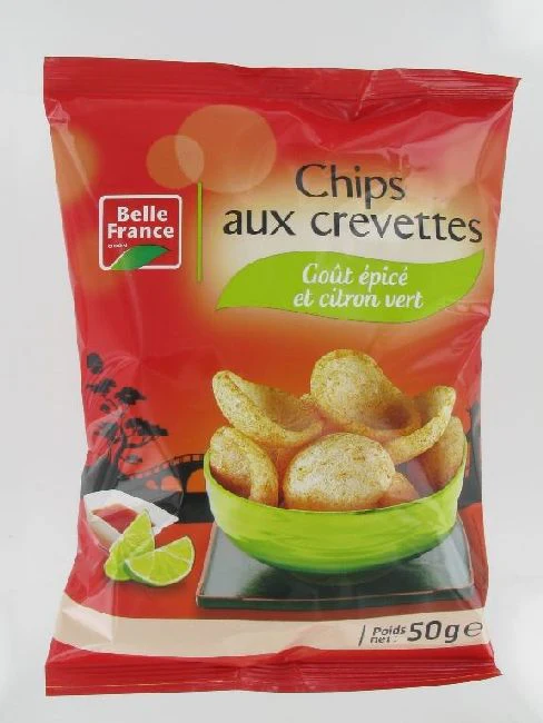 Shrimp chips spicy taste and lime 50g - BELLE FRANCE