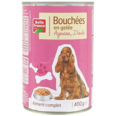 Bouchee Gelee Chien Agneau Dinde Bf Boite 1/2 400g - BELLE FRANCE