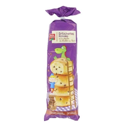 Round Briochette Milk Chocolate Chips X8 330g - BELLE FRANCE