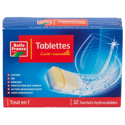 Belle France Tablettes Lave Vaisselle Tout En 1 - 32 Lavages (sachet Hydrosoluble) - BELLE FRANCE