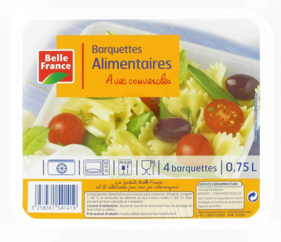 4*0.75L food tray - BELLE FRANCE