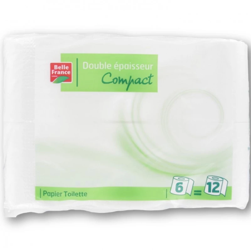 Double-thickness Compact Toilet Paper X6 - BELLE FRANCE