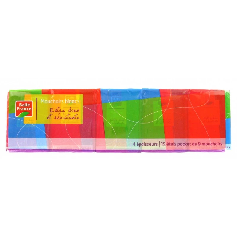 Extra Soft And Resistant White Handkerchief X 15 Cases - BELLE FRANCE