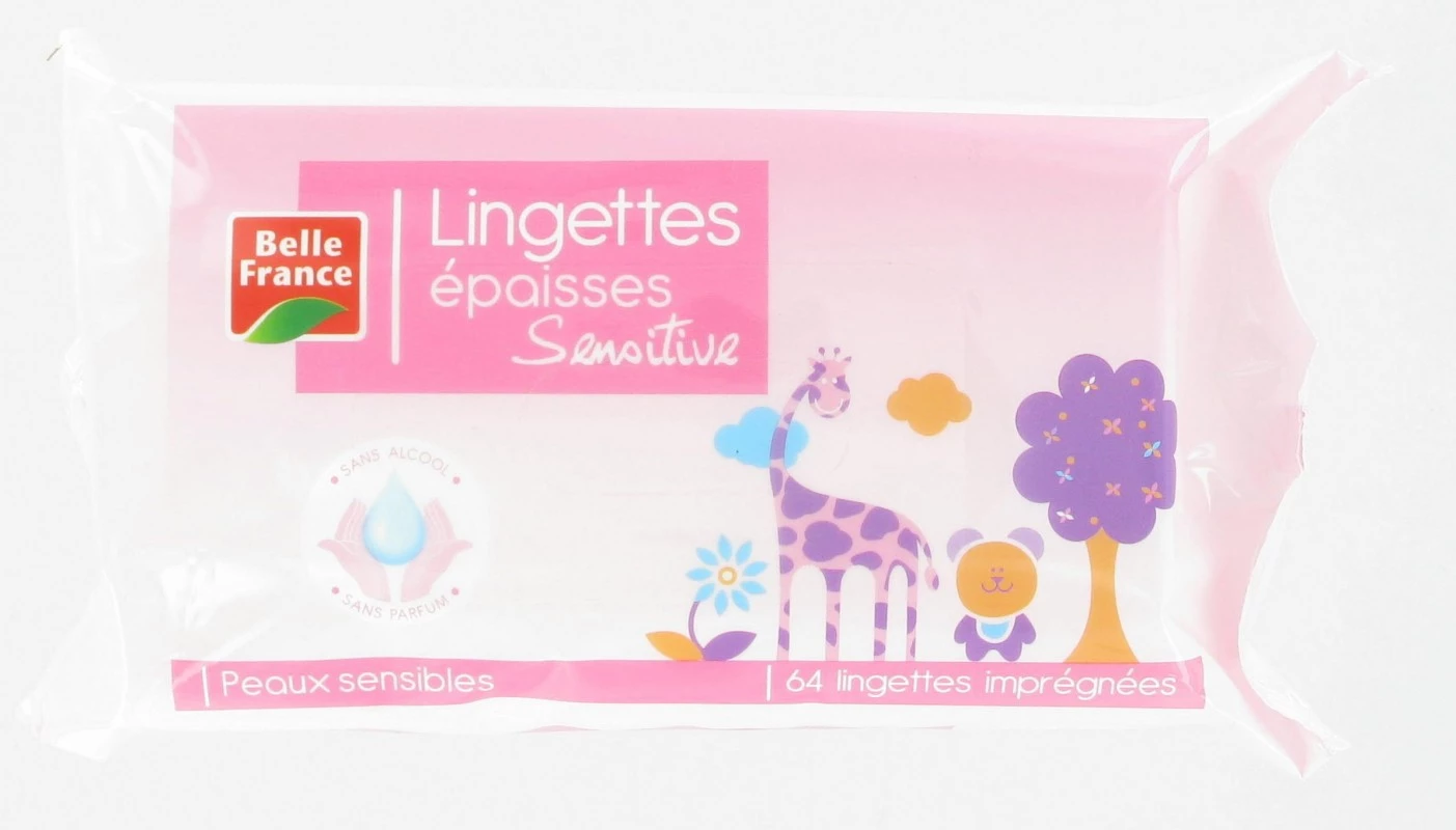Sens Sensitive Skin Thick Wipe X64 - BELLE FRANCE