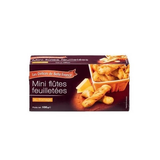 Mini Kaasbladerdeegfluiten 100g - BELLE FRANCE