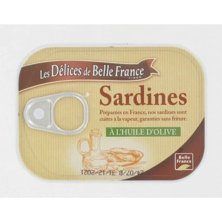 Sardini katika Mafuta ya Mzeituni 135g - Les DÉlices De Belle France