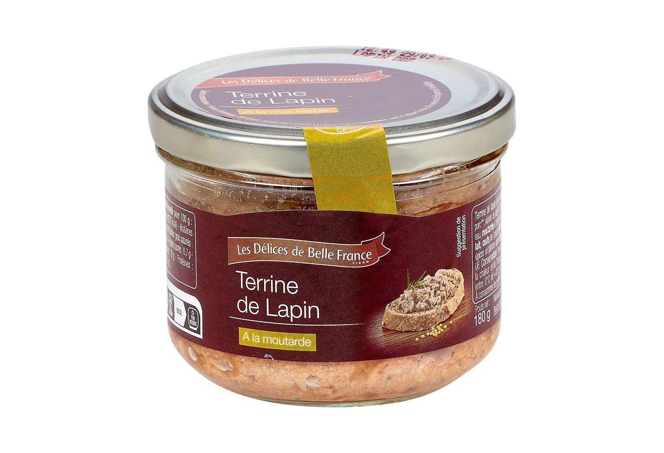 Rabbit Terrine With Mustard 180g - Les DÉlices De Belle France