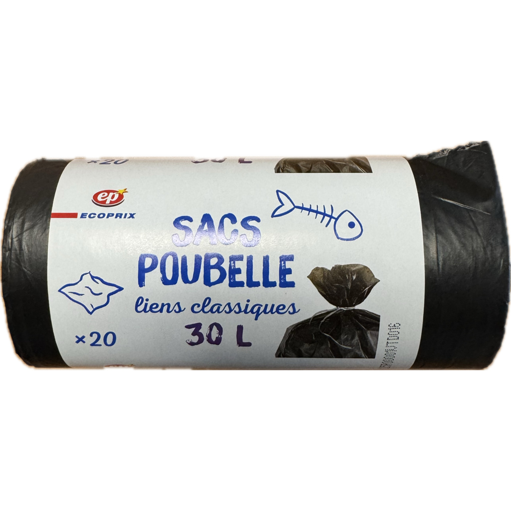 Francap Sacs Poubelle Liens Classiques 30l X20