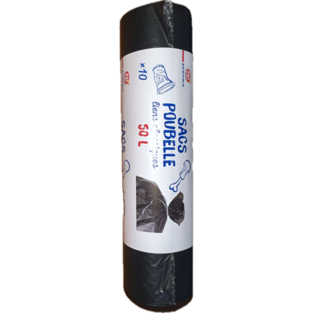 Francap Sacs Poubelle à Liens Classiques 50l X10