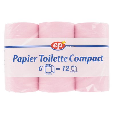 Papel higiénico compacto X6 = 12 rollos - Ecoprix