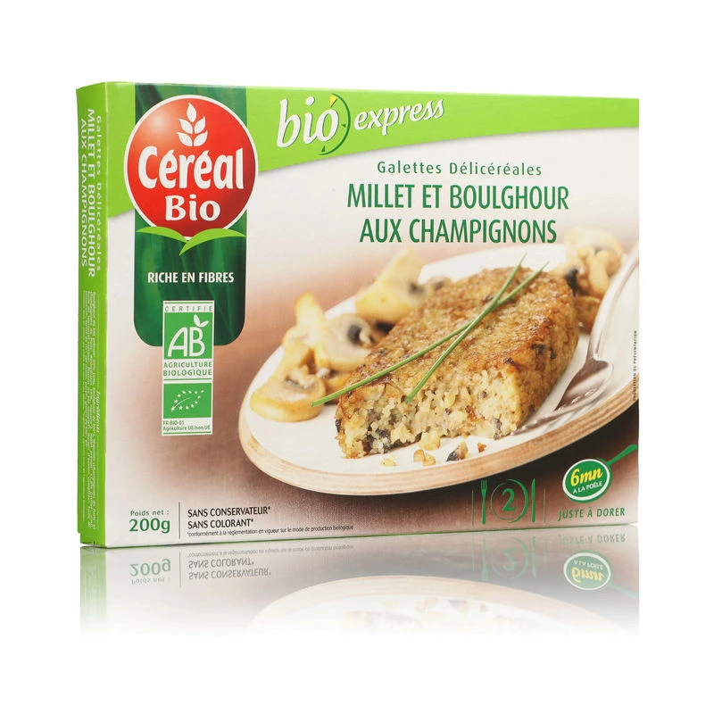 Biologische gierst- en bulgurpannenkoekjes met champignons 200g - CEREAL Bio