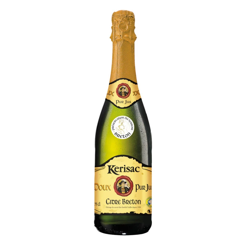 Sidra Bretona Dulce Pure Juice, 2,5°, 75cl - KERISAC