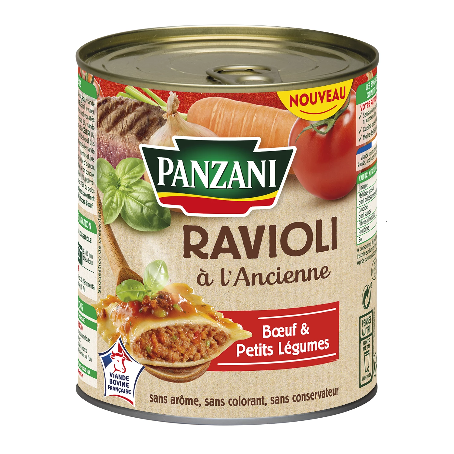 Beef Ravioli Small Vegetables, 800g - PANZANI