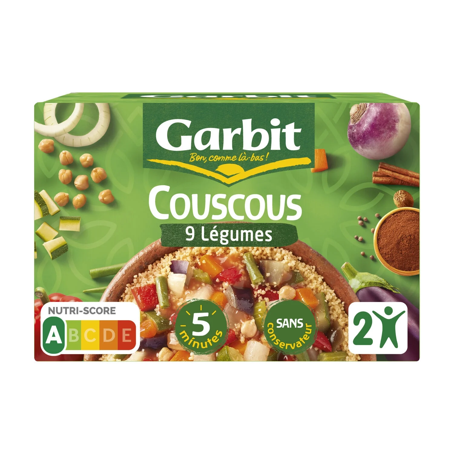 Couscous cooked dish with 9 vegetables 690g - Garbit