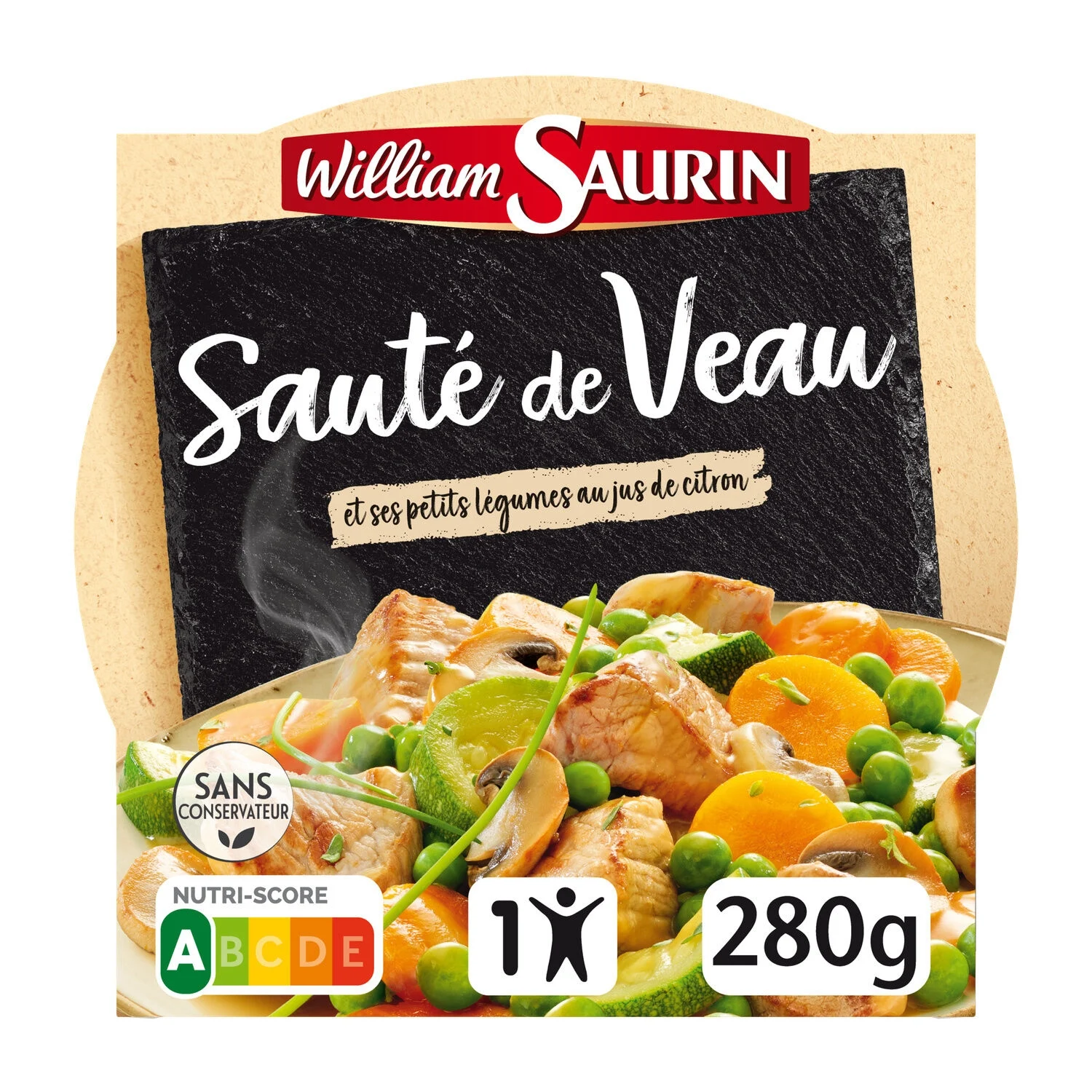 Plat cuisiné sauté de veau et ses légumes 280g - WILLIAM SAURIN