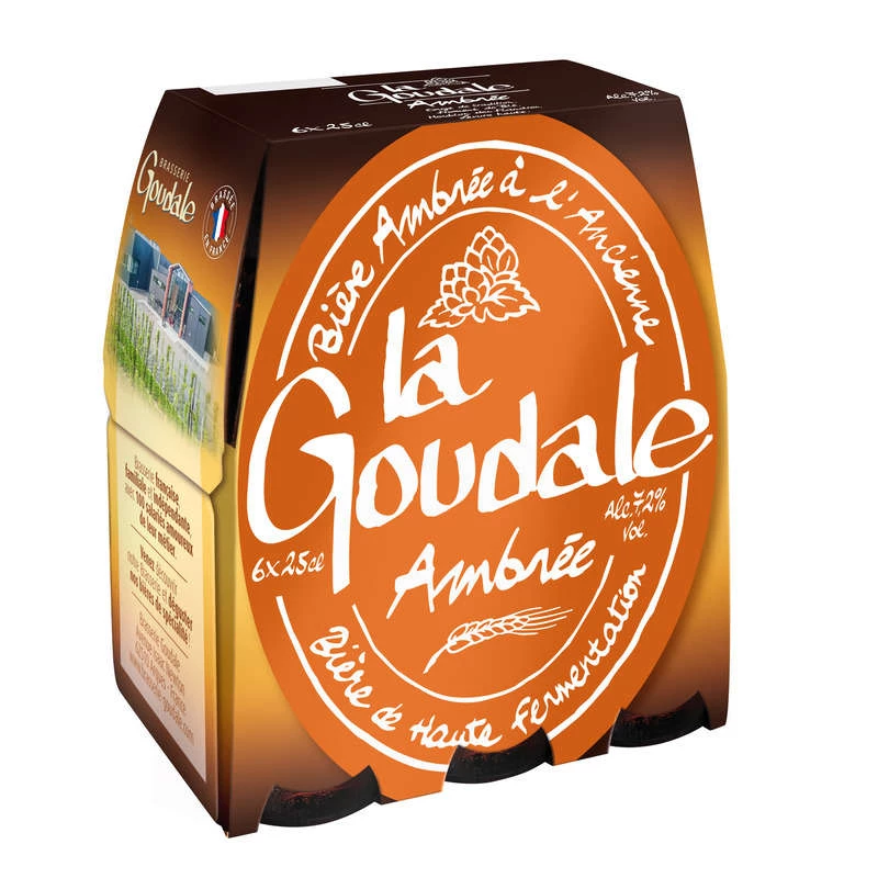 Old-fashioned Amber Beer, 6x25cl - LA GOUDALE