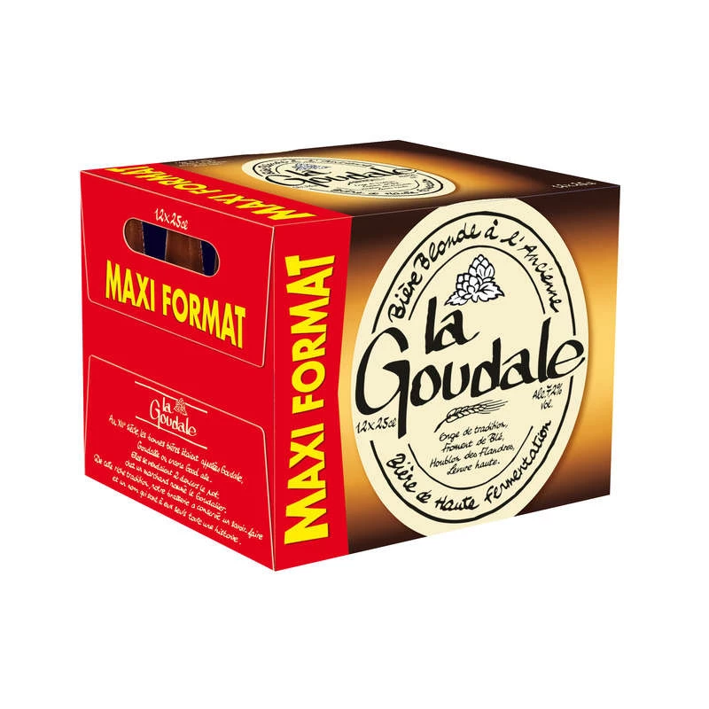 Blonde beer, 7.2°, 12x25 cl - LA GOUDALE