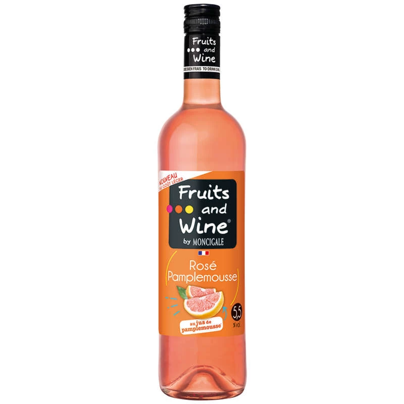 Roséweingetränk mit Grapefruitsaft, 5,5°, 75 cl - FRUITS AND WINE