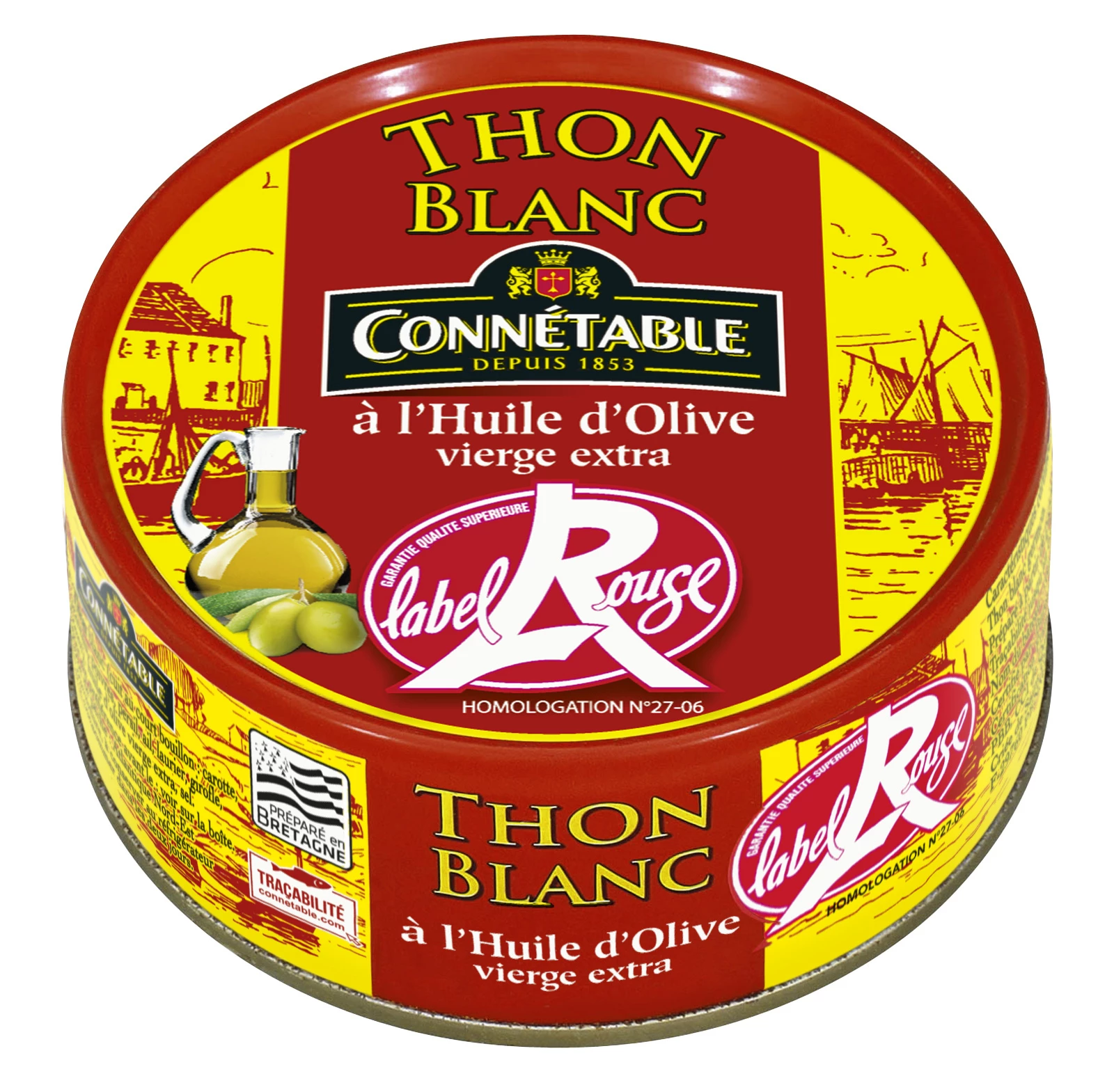White Tuna in Extra Virgin Olive Oil Red Label, 160g - CONNÉTABLE