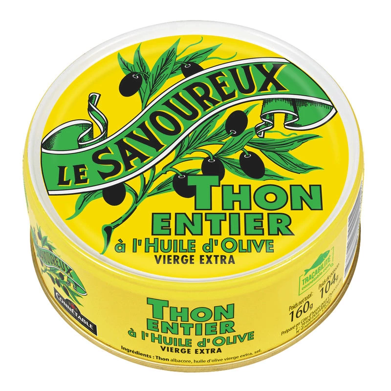 Whole Tuna in Olive Oil, 160g -  LE SAVOUREUX