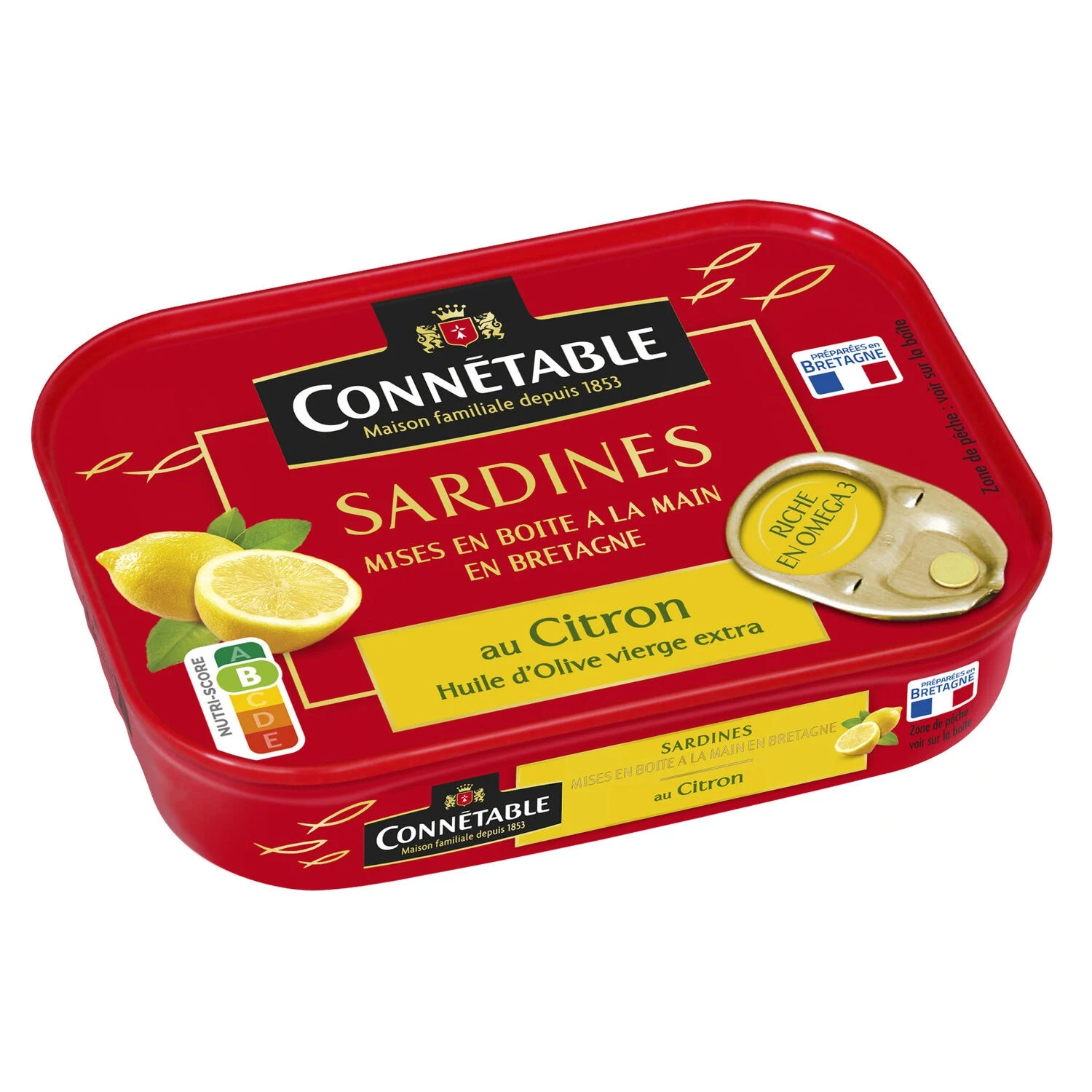 Sardines in lemon olive oil 135g - Connetable