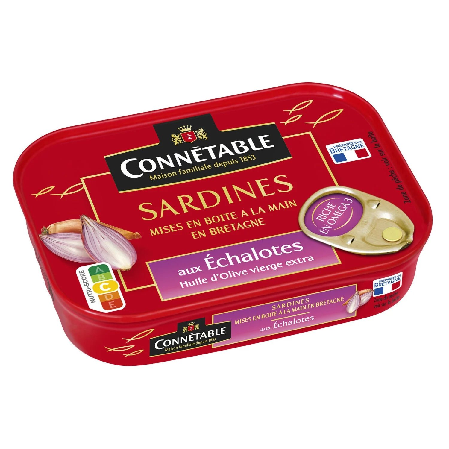 Sardines olive oil and shallots 135g - Connetable