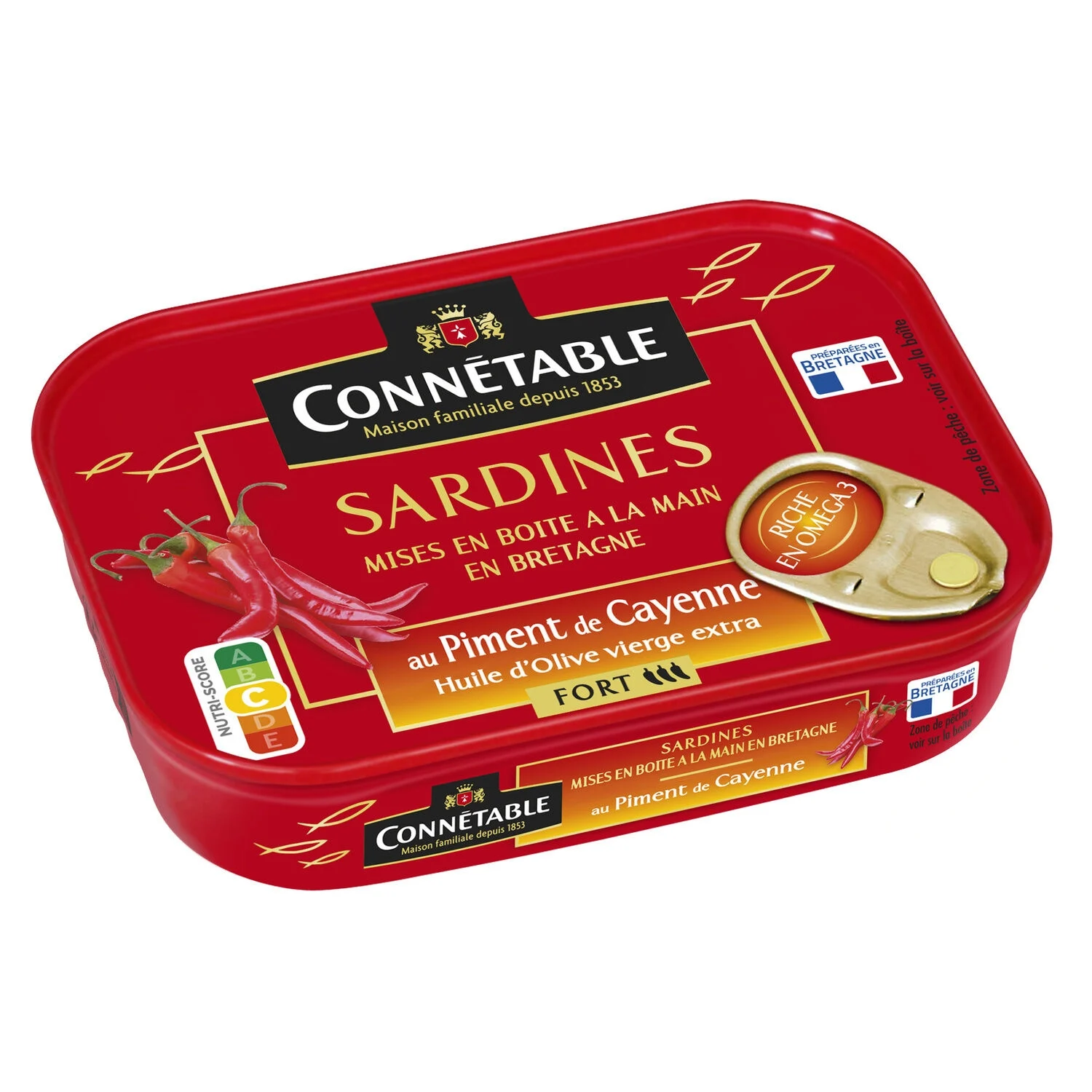 Sardine piccanti al pepe di Caienna 135g - Connetable