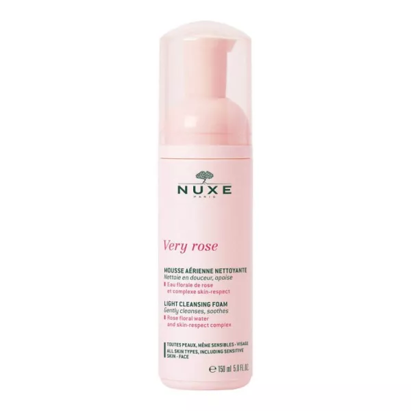 Very Rose - Mousse Aérienne Nettoyante
(toutes peaux, même sensibles) FLACON FOAMER 150 ML - NUXE