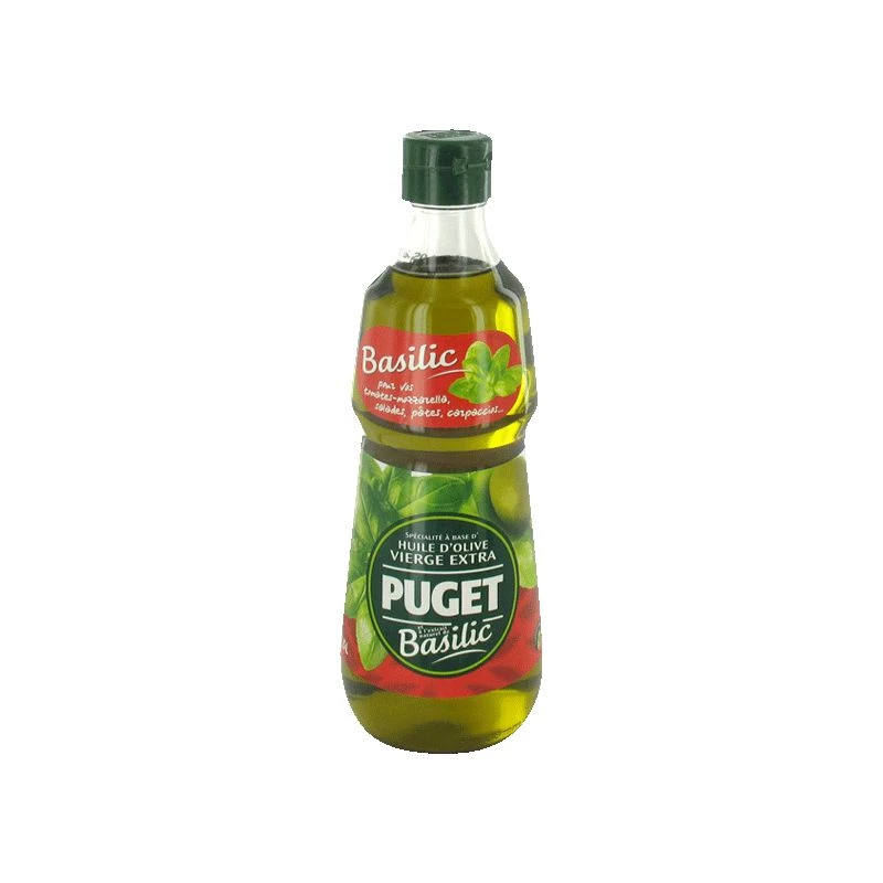 Huile d'olive vierge extra saveur basilic 50cl - PUGET